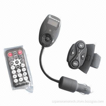 Bluetooth Handsfree Car Kit with FM Radio Transmitter/LCD Display, Supports MP3 and WMA File Formats